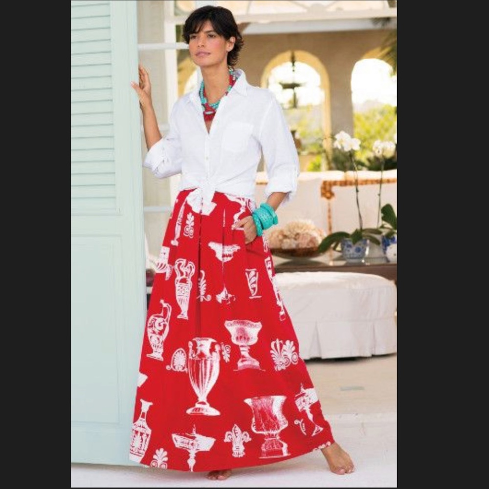 Soft Surroundings Etruscan Vase Maxi Skirt Medium